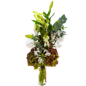 Bouquet Coumarine - Fleurs Blanc & Bordeaux | FLORAL Courchevel